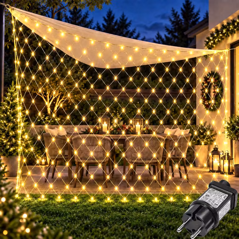 6X4m 660 LED LED fata luci giallo tenda luce 8 modalità di luce festa interna decorazione luci di Natale