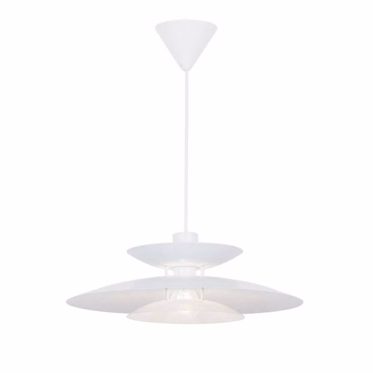 Viokef Lampada a sospensione Nino, dimmerabile, Bianco / Opale, Soggiorno / Sala da pranzo, Metallo, Moderno, Lampada a sospensione