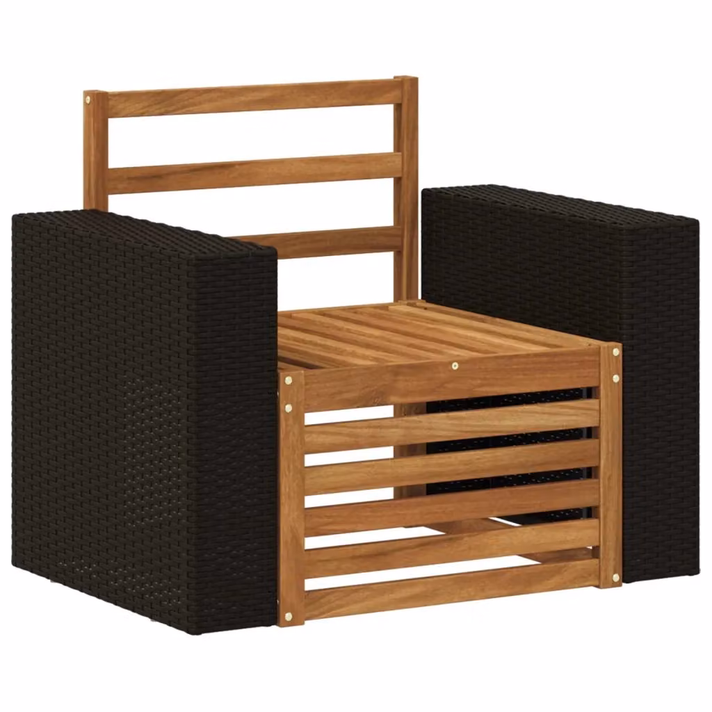 Divano centrale da esterno moderno vidaXL in legno di acacia color marrone naturale – 2