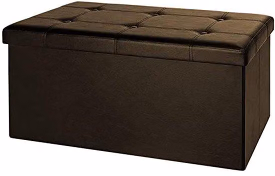 Panca pieghevole 2-in-1 moderna con spazio contenitore, dimensioni 80x38x38 cm, capacità di stoccaggio di 100 litri, colore marrone