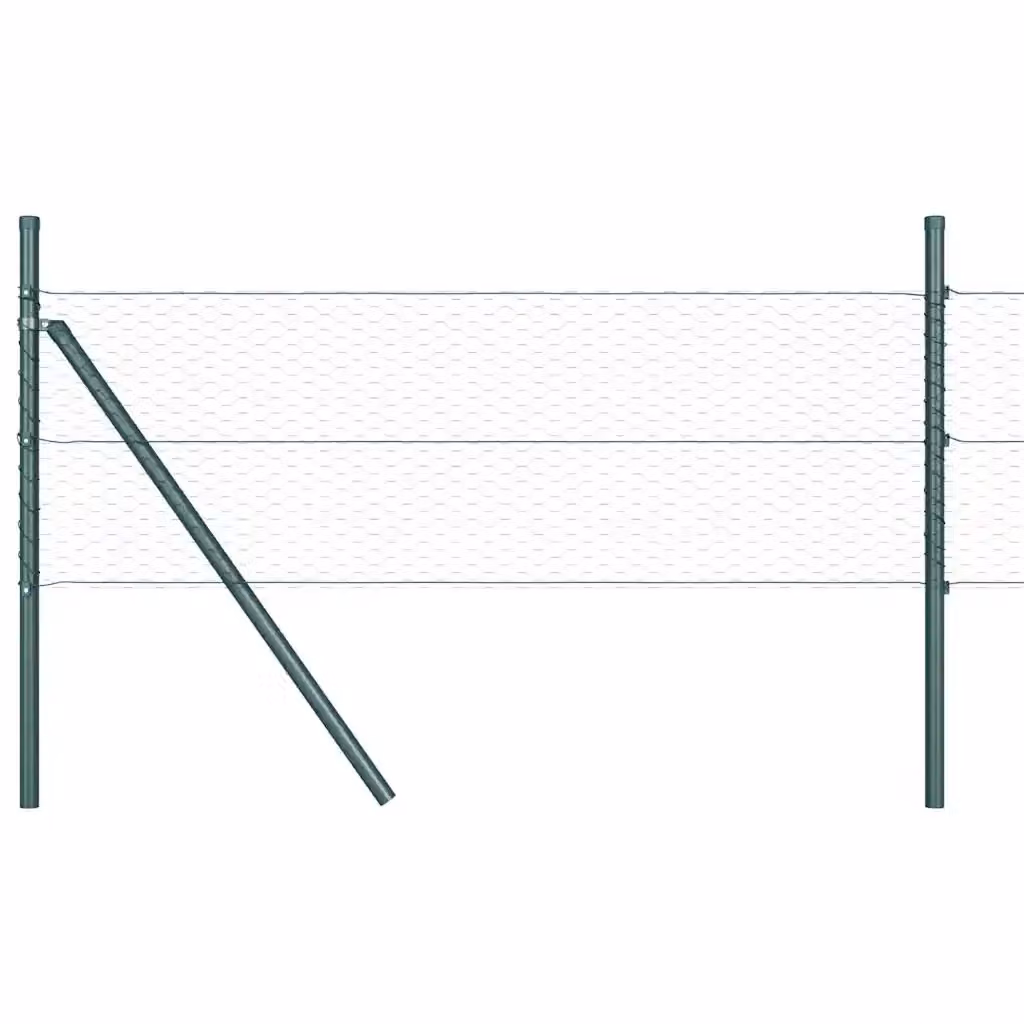 Palo della recinzione rotondo vidaXL in acciaio e PVC verde L: 100 cm, H: 120 cm – 2