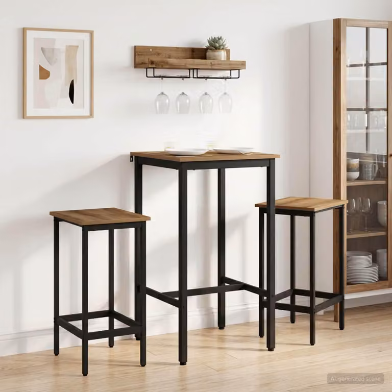 Maison Exclusive - Tavolo da bar, 52 x 52 x 110 cm, materiale composito in legno, finitura "Artisan Oak"