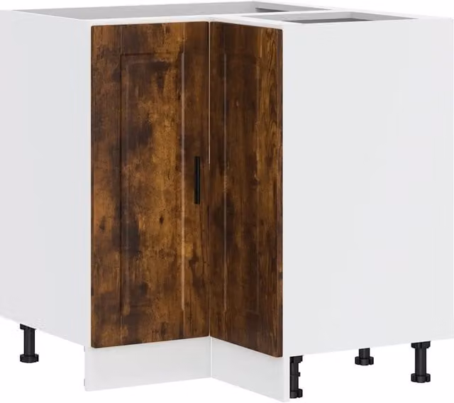 Armadio angolare da cucina moderno stoccaggio grande spazio 75,5 x 75,5 x 81,5 cm in legno ingegnerizzato rovere fumo 02_0050297