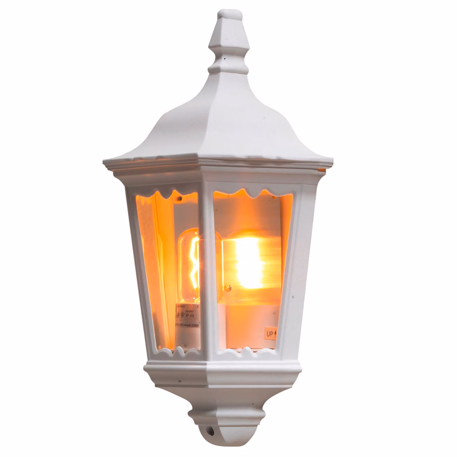 Applique Konstsmide Firenze in alluminio laccato bianco con vetro trasparente