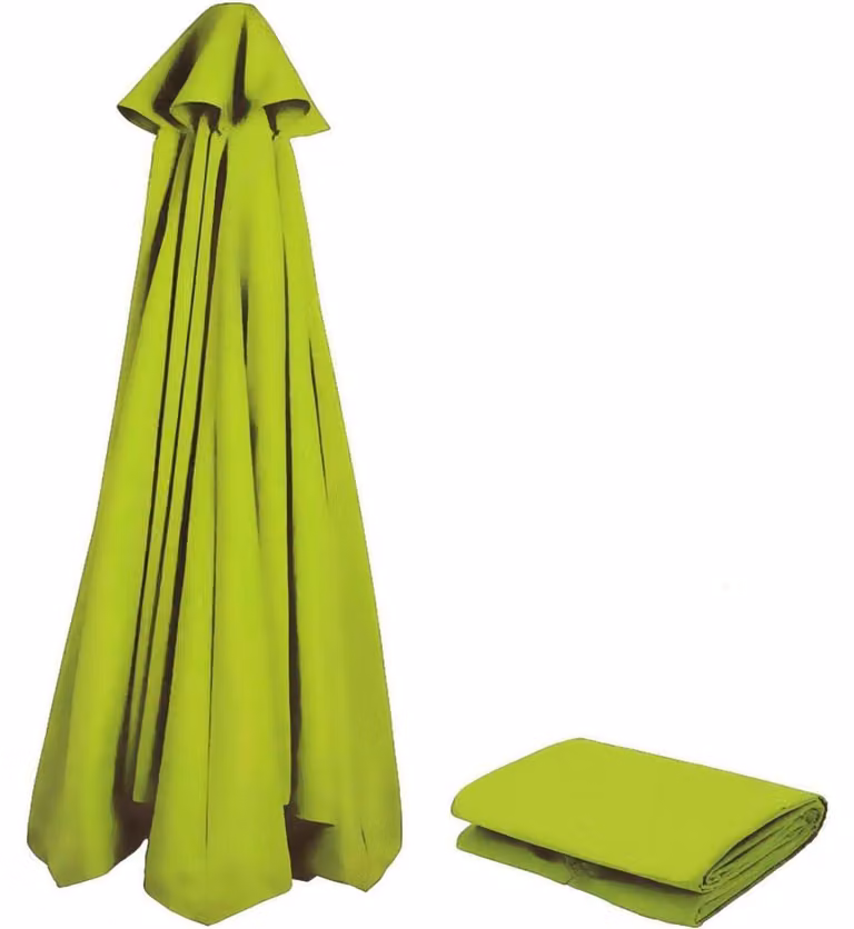 Copertura di ricambio per ombrellone, diametro 3 metri/350 cm, 8/6 stecche, colore antracite/beige/verde scuro, protezione UV 80, resistente al vento