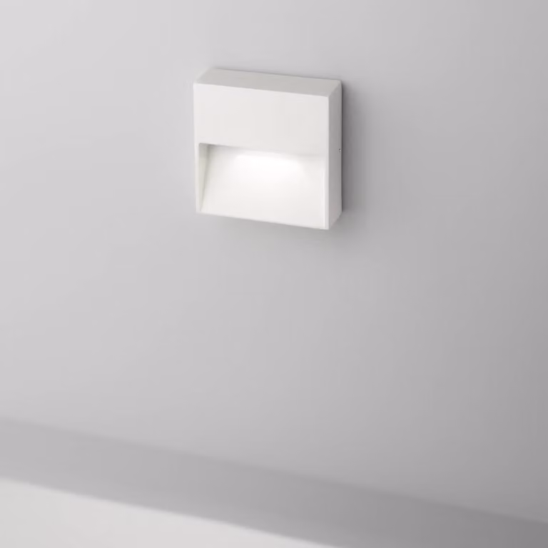 Egger Licht Applique da esterni a LED Vigo Q, Bianco / Opale, Corridoio, Alluminio, Moderno, Applique LED da esterni
