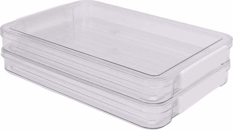 2 contenitori piatti in plastica per archiviazione documenti con coperchio richiudibile, organizer per documenti, trasparenti, impilabili, trasportabili, scatola per progetti per P