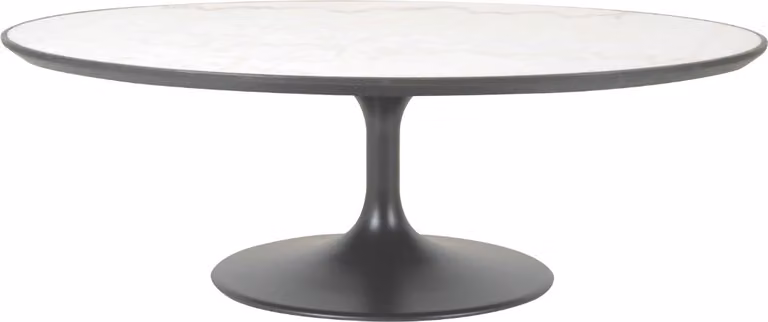 Signature - Tavolino ovale in marmo bianco - TULIPE