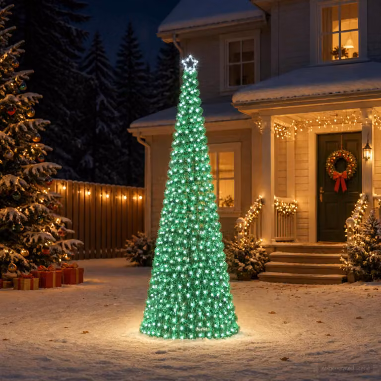 vidaXL Albero di Natale a LED in tinsel con picchetto EKENAS 300 cm