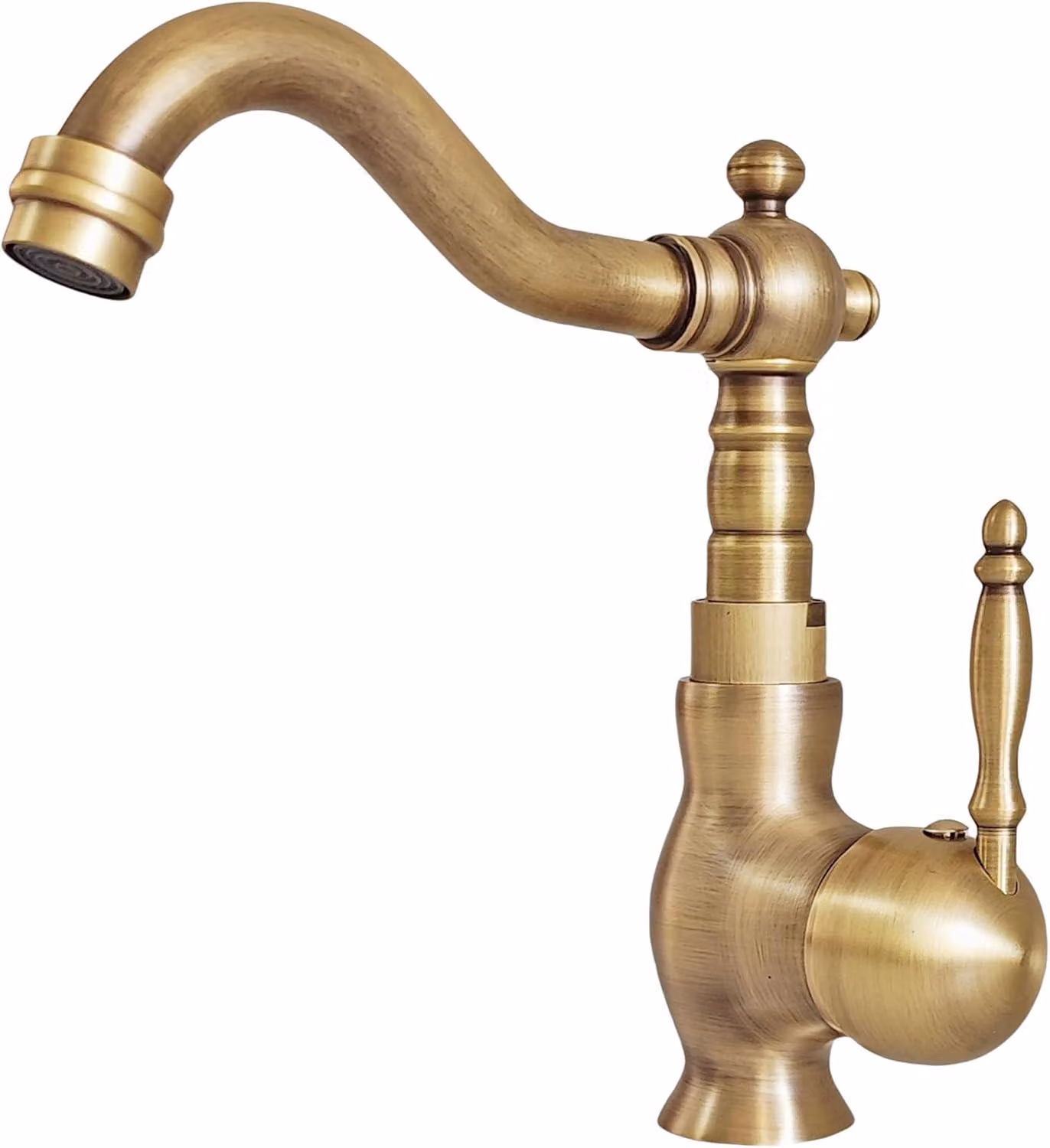 Miscelatore monocomando in ottone, con bocchetta di 16 cm, finitura bronzo, adatto per bagni e lavabi