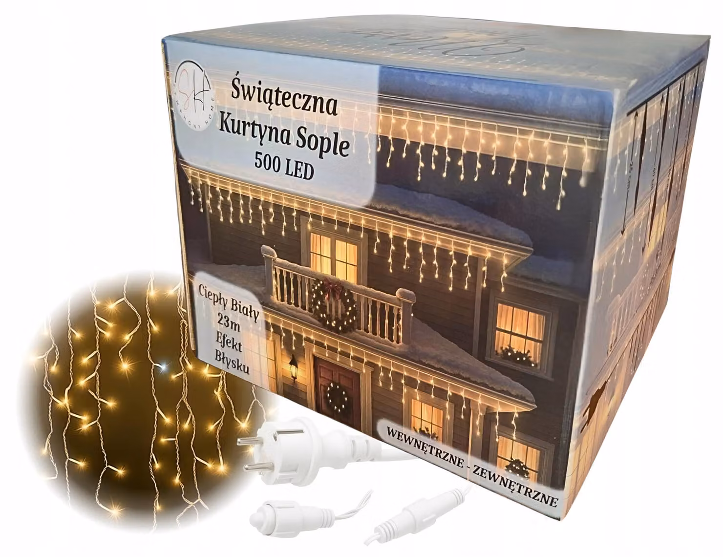 Luci LED 500 - 23 m - Ghirlanda luminosa a ghiaccioli per esterni, bianco caldo
