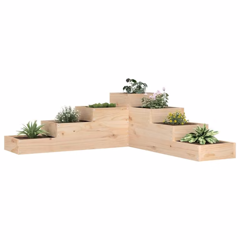 vidaXL Fioriera da giardino a 4 ripiani in legno massello, L: 106 cm, P: 36 cm, H: 104,5 cm