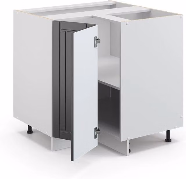 Mobile ad angolo cucina Fame-Line Antracite rustico/Bianco 80.5 cm, PL Rovere Vicco
