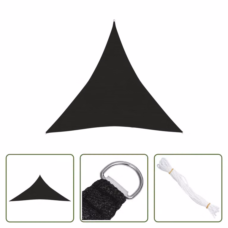 Tenda da sole Living Store, 160 g/m², colore nero, dimensioni 6x6x6 metri, realizzata in HDPE