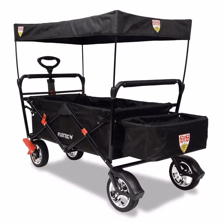 Carrello Pieghevole da giardino da spiaggia FUXTEC City CT500 anti UV parasole NERO Schwarz