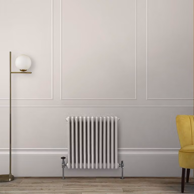 Radiatore Orizzontale a Colonne (3 Colonne) 600mm x 605mm - Bianco (Pearl Bianco) - Regent