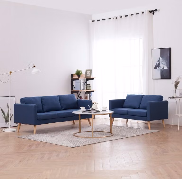 Maison Exclusive - Set Divani 2 pz in Tessuto Blu