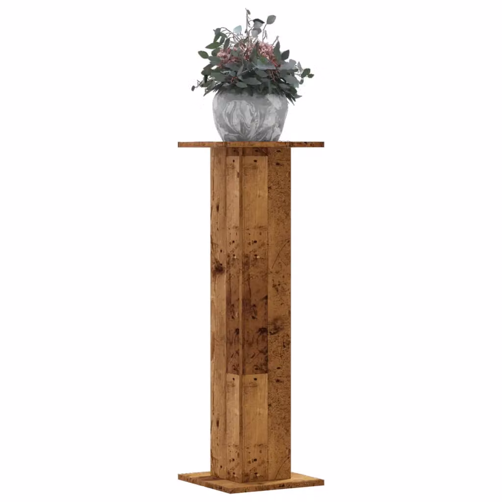 Set di 2 supporti per piante vidaXL in legno effetto rustico marrone, L/P/H: 30 x 30 x 95 cm