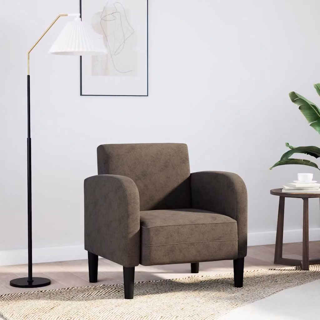 vidaXL Poltrona Lounge con Braccioli in Similpelle Grigia con Imbottitura Mista