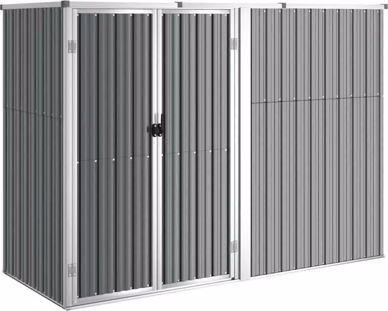 Capanno per Attrezzi Grigio 225x89x161 cm in Acciaio Zincato