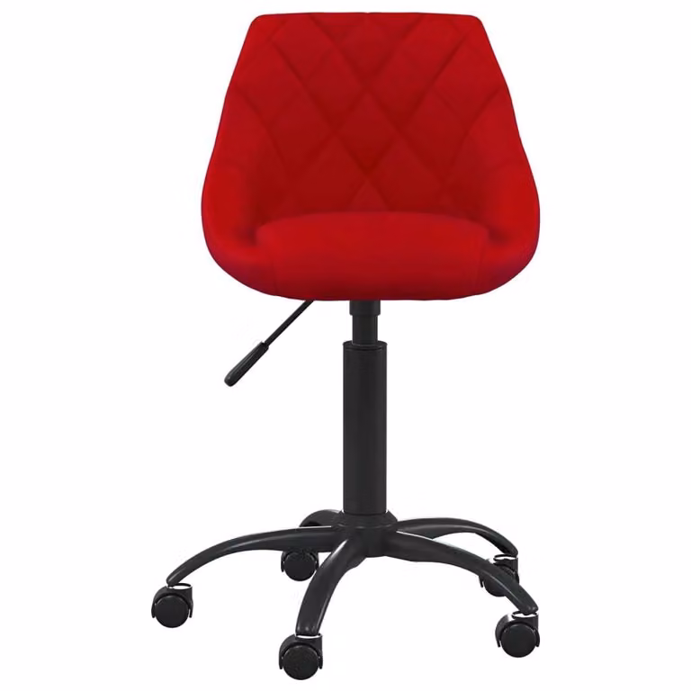 vidaXL Sedia da ufficio in velluto rosso vino