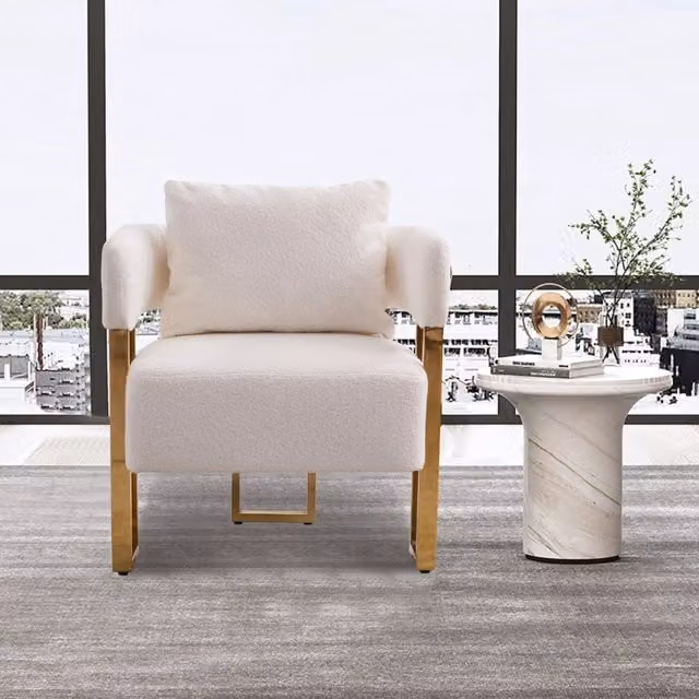 Poltrona relax Minimal da 1 posto bianca con design moderno per soggiorno, camera da letto o balcone