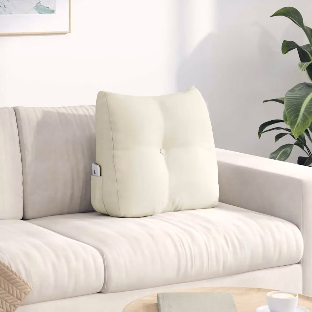 Cuscino per schiena vidaXL in velluto beige L/P/H: 45 x 24 x 50 cm