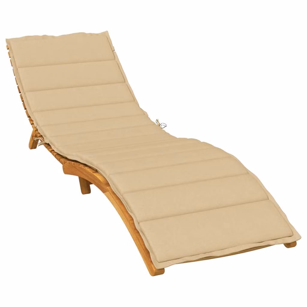 vidaXL Cuscino per Lettino Prendisole Beige Mélange L/P/H: 200 x 60 x 4 cm