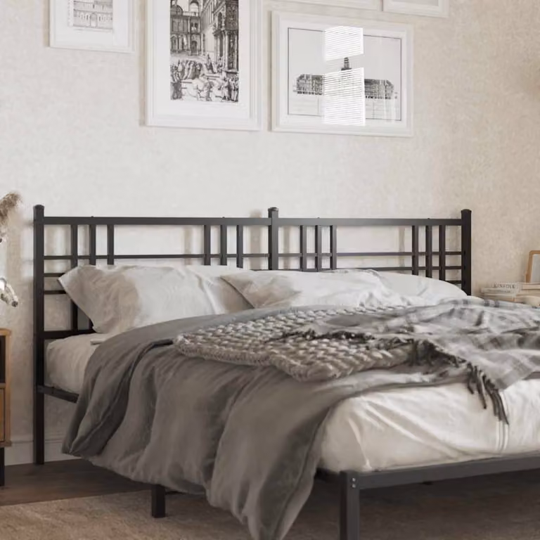 Testiera di ricambio in metallo vidaXL colore nero per letto 200x200 cm