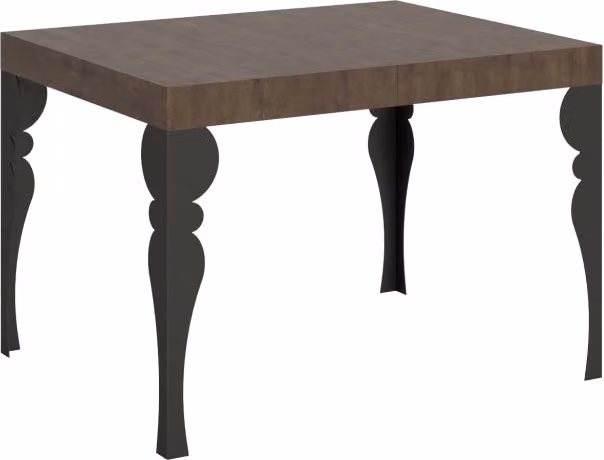 Tavolo rettangolare allungabile Itamoby con piano in laminato marrone e telaio antracite L: 120 cm, P: 80 cm, H: 77 cm