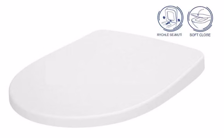 Sedile Moduo In Duroplast, Chiusura Morbida, Antibatterico, Un Pulsante Easy-Off (K98-0184)