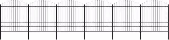 Recinzione da Giardino con Punta a Lancia 1005x200 cm Nera 277753