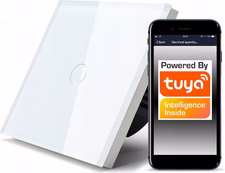 TUYA WiFi Touch Switch 1bw bianco #con/senza N