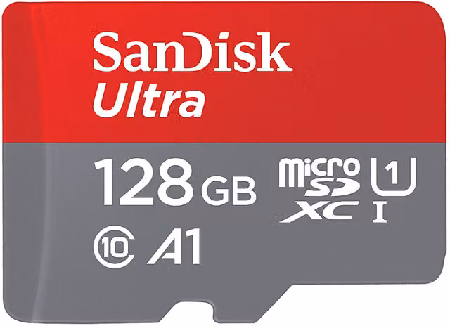 Scheda di memoria SanDisk Ultra SDXC A1 da 128GB rossa