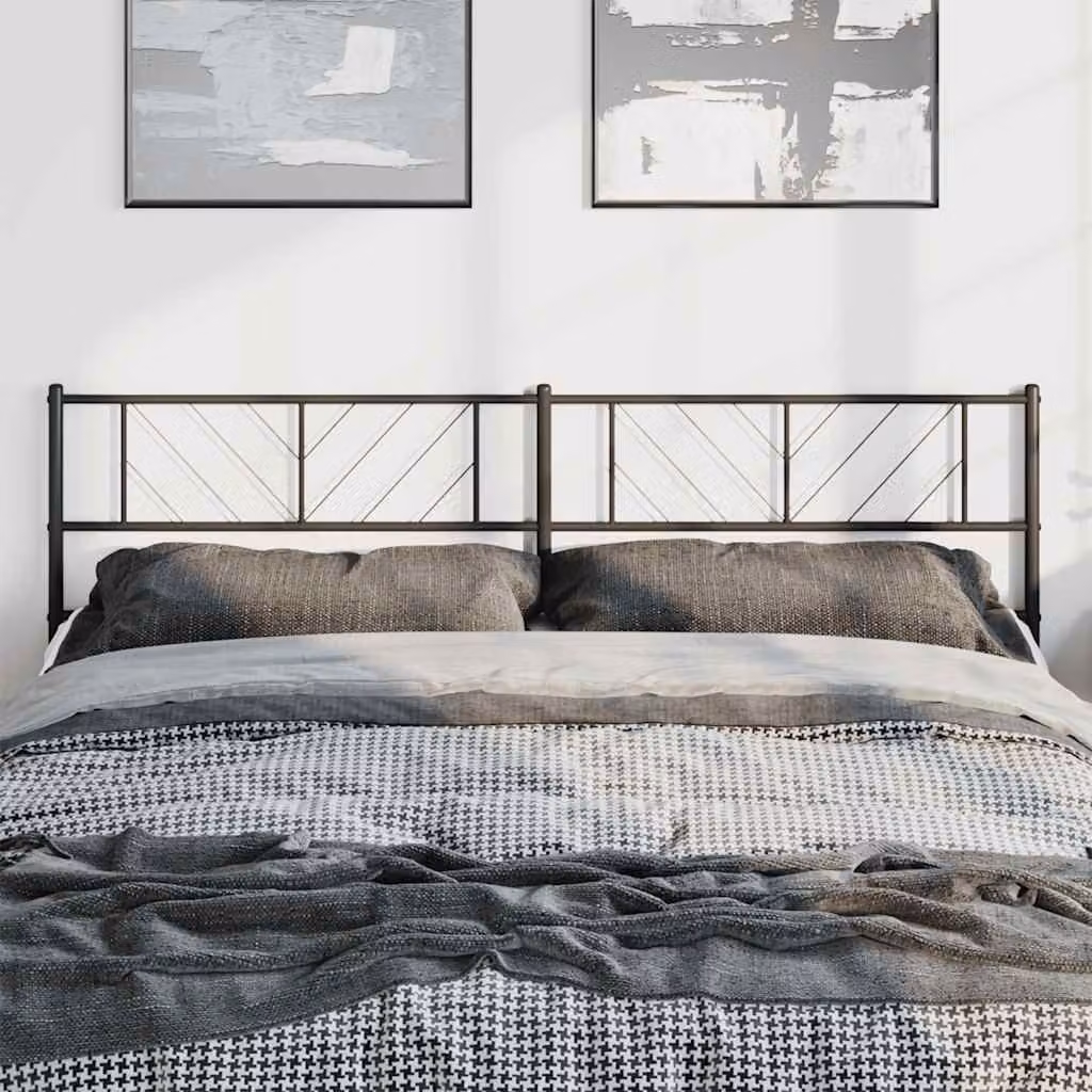 Testiera di ricambio vidaXL in metallo nero laccato per letto 180x200 cm