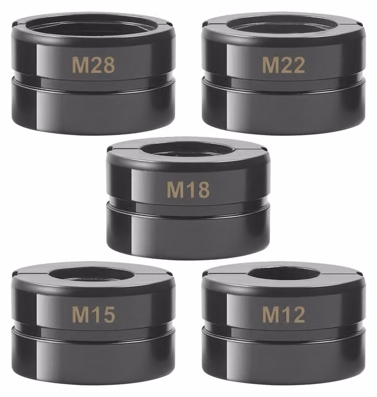 Utensili idraulici per presse, filettature M12~M28 - Morse di pressatura a profilo M - Set da 5 pezzi