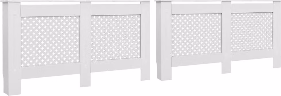 Coperture per Radiatori 2pz Bianche 152x19x81,5 cm in MDF