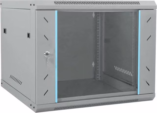 Armadio a parete in stile industriale HELLOSHOP26 con ante in vetro e struttura in metallo grigio, L: 60 cm, P: 50 cm, H: 60 cm