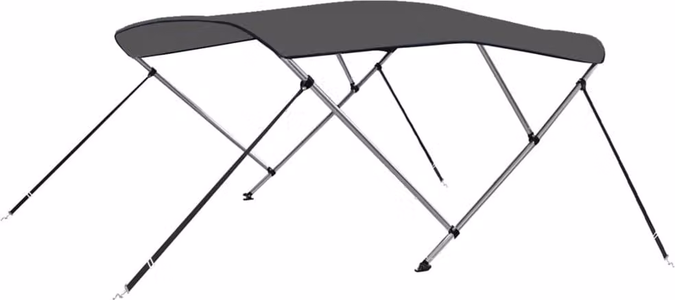 Bimini di Prua con Tendalino a 3 Archi Antracite 183x196x137 cm