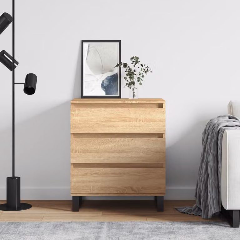 Credenza moderna vidaXL in legno multistrato color rovere Sonoma, L 60 cm x P 35 cm x H 70 cm