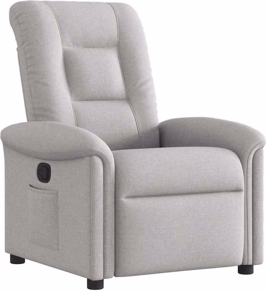Poltrona Reclinabile in Tessuto Grigio Nuvola