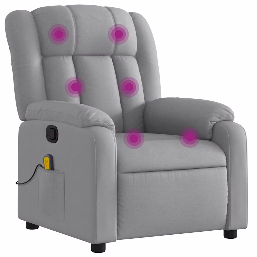 Poltrona Reclinabile Relax vidaXL in Tessuto Grigio con Braccioli e Regolazione Manuale – 2