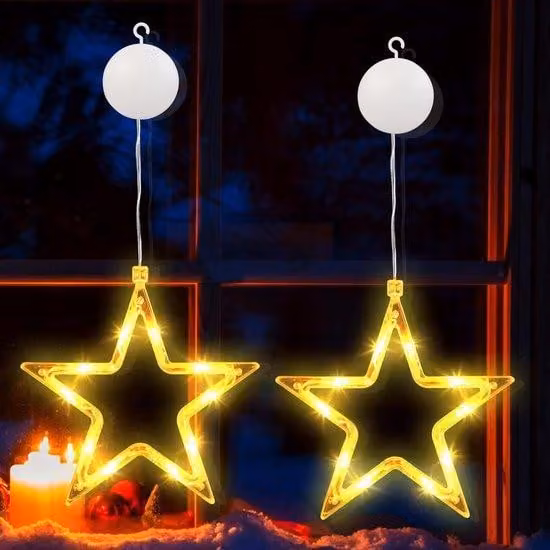 Luci natalizie: filone luminoso a 10 LED bianco caldo con timer