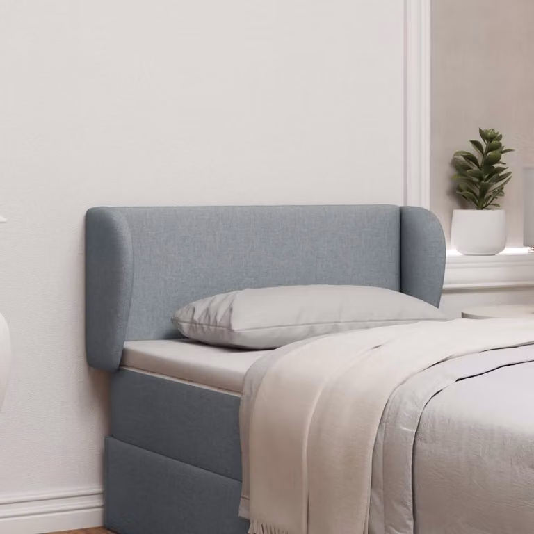 Testata del letto imbottita moderna vidaXL in tessuto grigio chiaro