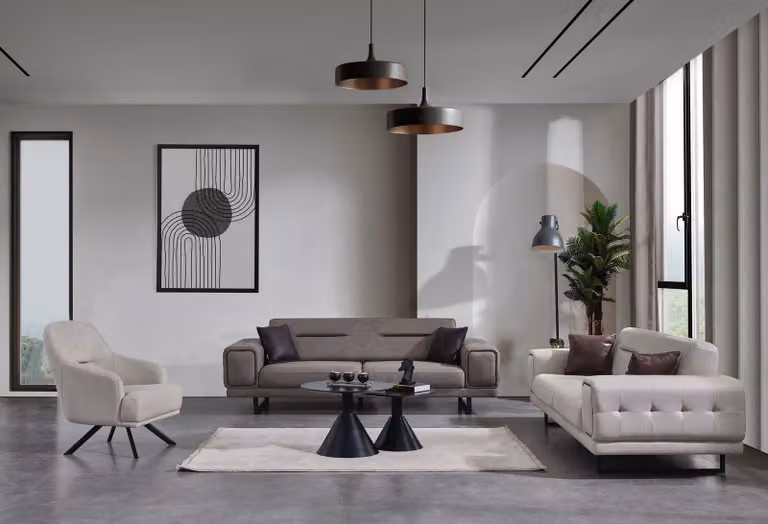 Wohnzimmer Sofas Komplett Luxus 2x Dreisitzer Sofa Modern Sessel Einrichtung