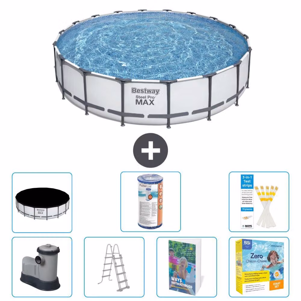 Bestway Steel Pro MAX, piscina in acciaio, forma rotonda - 549x122 cm - 6 pezzi, modello S572