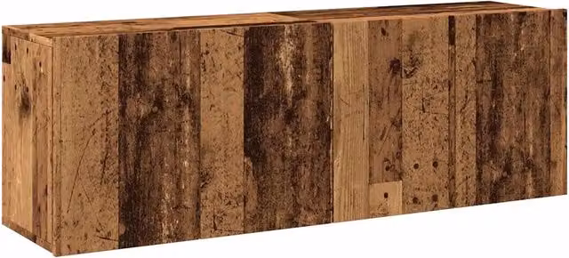 Set di 2 mobili porta TV a parete HELLOSHOP26 in legno composito marrone con finitura effetto legno anticato, L/P/H: 60 x 30 x 41 cm