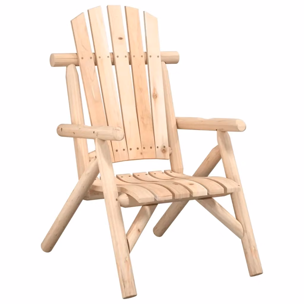 Sedia da giardino in legno massello di abete rosso color beige con braccioli L/P/H: 68 x 39 x 103 cm – 2