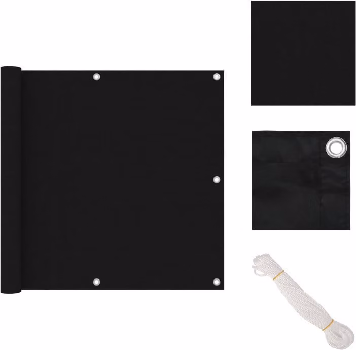 vidaXL Schermo privacy per balconi nero 90x300 cm Tessuto Oxford - Ombrelloni e tende da sole