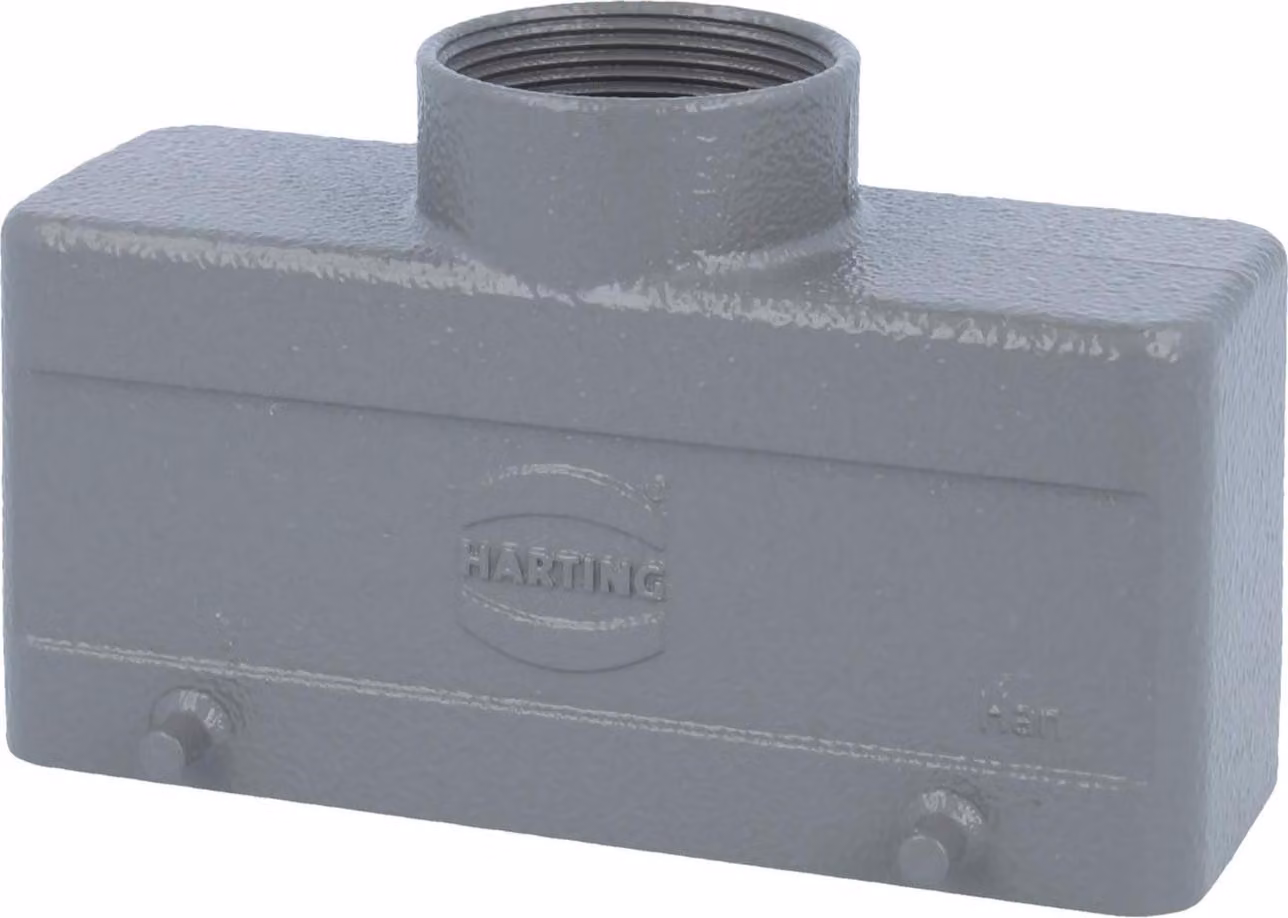 HARTING Han 24B Custodia a manicotto bassa, 1xPG29 uscita cavo diritta, per 2 staffe (nella parte inferiore) Vite PG29